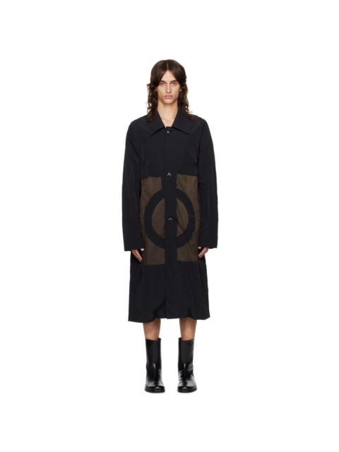 EDWARD CUMING Black Wet Collage Coat