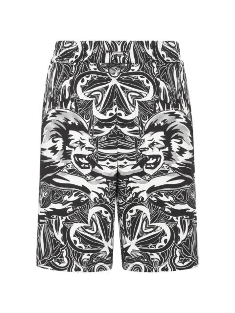 PHILIPP PLEIN Tribal Circus-print cotton shorts