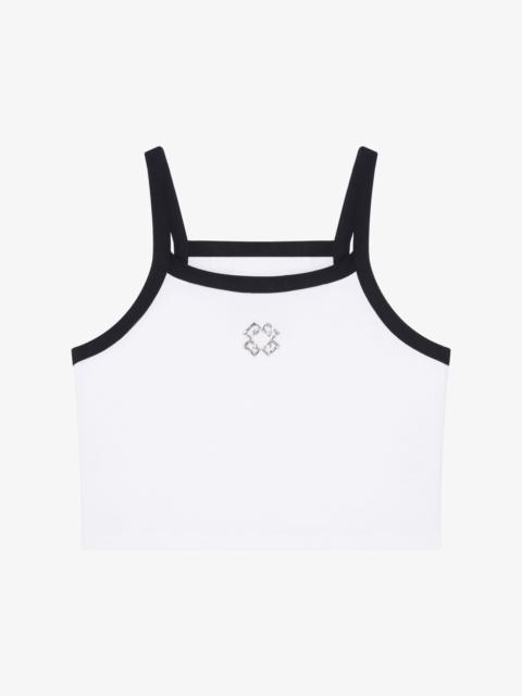 Givenchy CROPPED TANK TOP IN COTTON AND CRYSTALS WITH 4G DETAIL