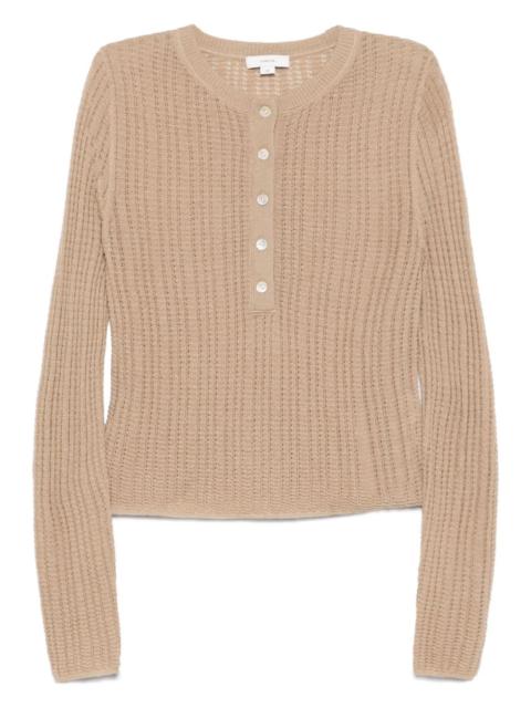 Vince waffle-knit polo top