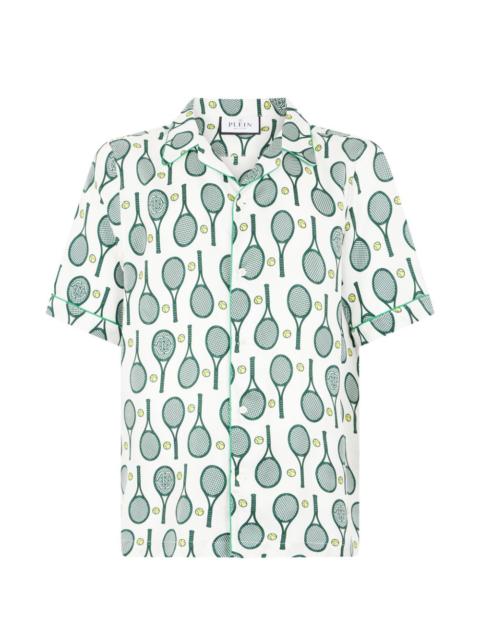 PHILIPP PLEIN tennis print bowling shirt