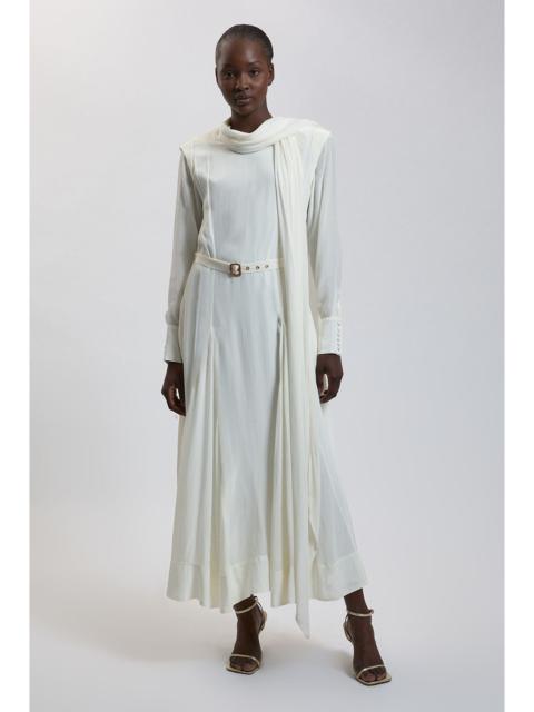 KAREN MILLEN Scarf Detail Viscose Midi Dress