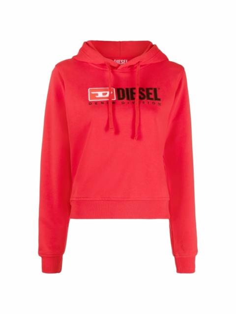 Diesel logo-embroidered cotton hoodie