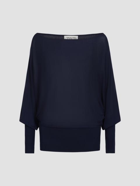 TWP Women's Landslide Mixed Hairline Striped Cotton Top - Midnight