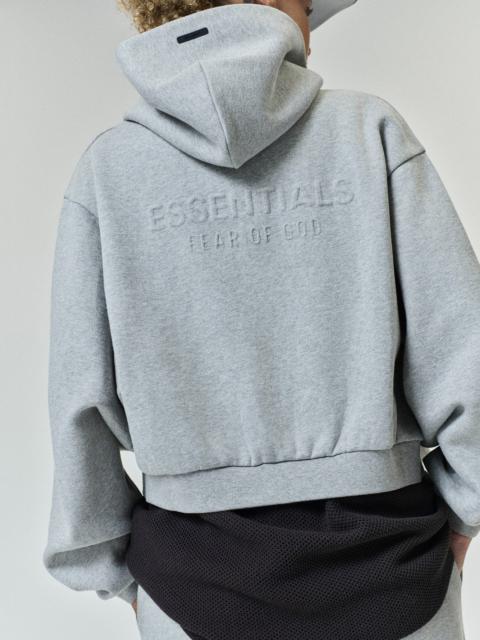 ESSENTIALS Womens Embossed FW26 Cropped Zip-Up Hoodie