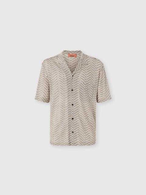 Missoni Viscose knit bowling shirt with Greek key motif