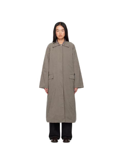 CORDERA Gray Wax Cotton Trench Coat