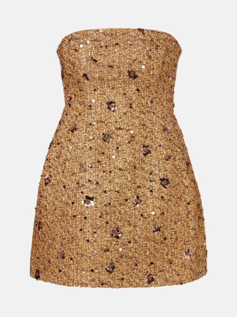 SIMKHAI Kit sequined tweed bustier dress