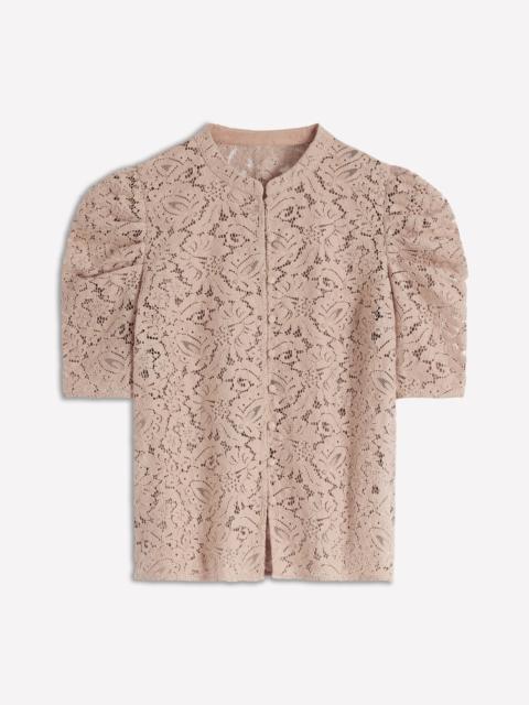 BODEN Lace Mutton Sleeve Top-Heather Rose