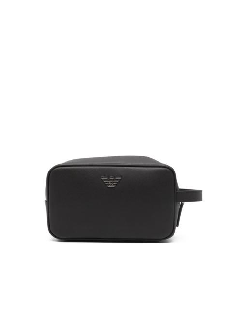 EMPORIO ARMANI logo-plaque zip wash bag