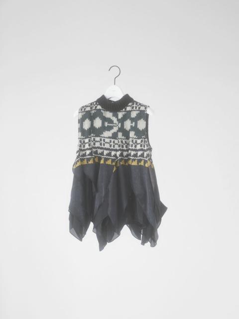 Pattern Knit Print Pullover