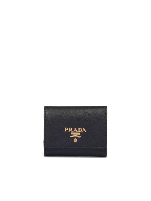 logo-lettering leather wallet