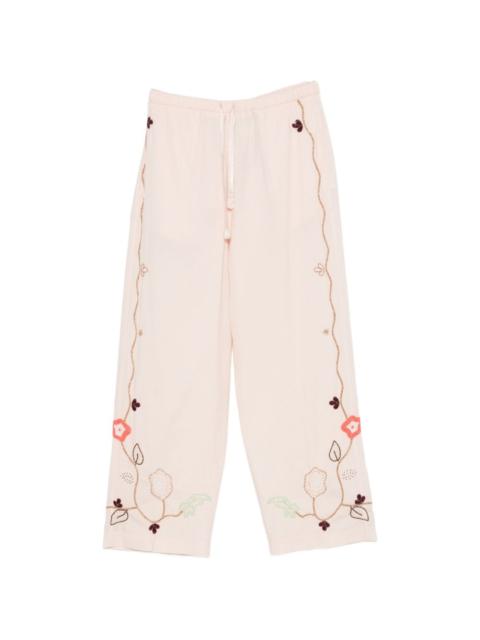 forte_forte floral-embroidered trousers