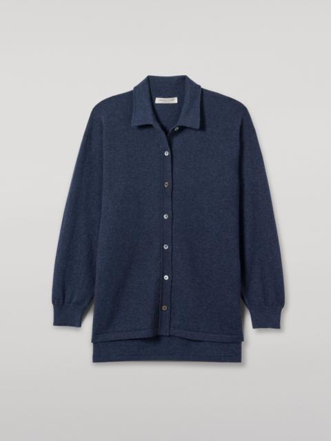 Johnstons of Elgin Munro Navy Cashmere Shirt