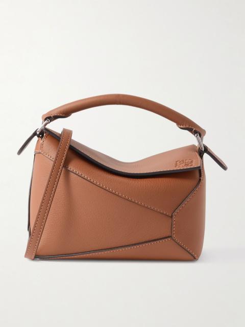 Loewe Puzzle Edge mini textured-leather shoulder bag Tan