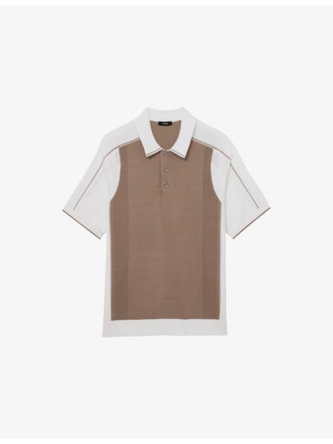 REISS Claremont Colour-Block Knitted Polo Shirt