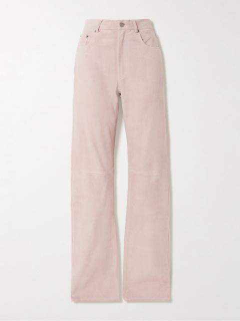 HAIKURE Star Paneled Suede Straight-leg Pants