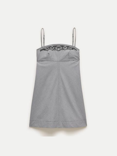 J.CREW Embroidered mini dress in gingham