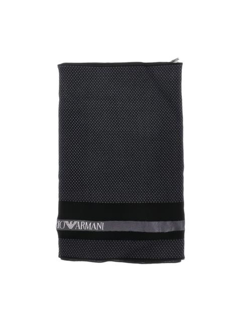 EMPORIO ARMANI logo-embroidered scarf