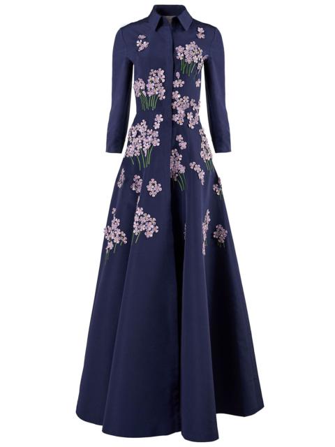 CAROLINA HERRERA Embroidered Belt Trench Gown