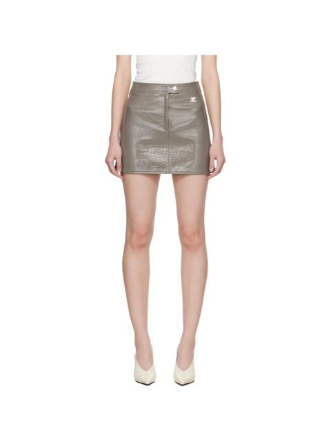 courrèges Gray Reedition Vinyl Miniskirt