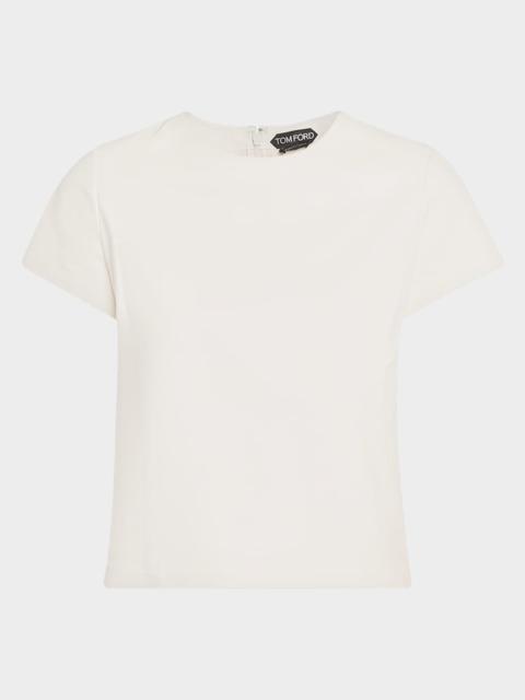 TOM FORD Leather Short-Sleeve Top