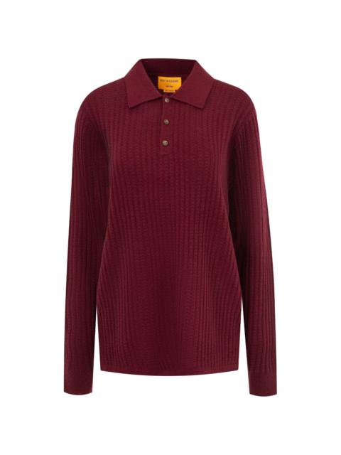 Theo Waffle cashmere polo shirt