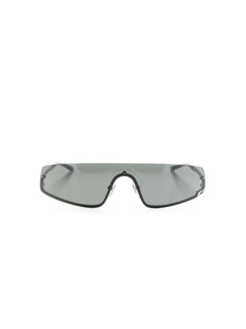 Square-G-motif shield-frame sunglasses
