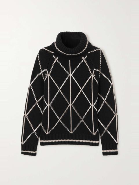 BOGNER Solange intarsia cashmere turtleneck sweater