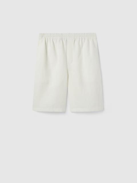 GUCCI Linen shorts with embossed logo