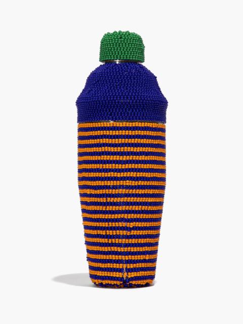 STAUD STAUD BEADED COCKTAIL SHAKER BLUE STRIPE