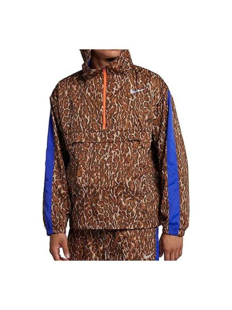 Nike Nike Leopard print hooded track Jacket Brown BQ8185-786