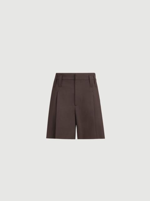Brunello Cucinelli Tropical luxury wool formal shorts with monili