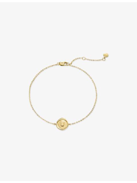 MONICA VINADER Mini Initial U Stamp 14ct Solid-Gold Chain Bracelet