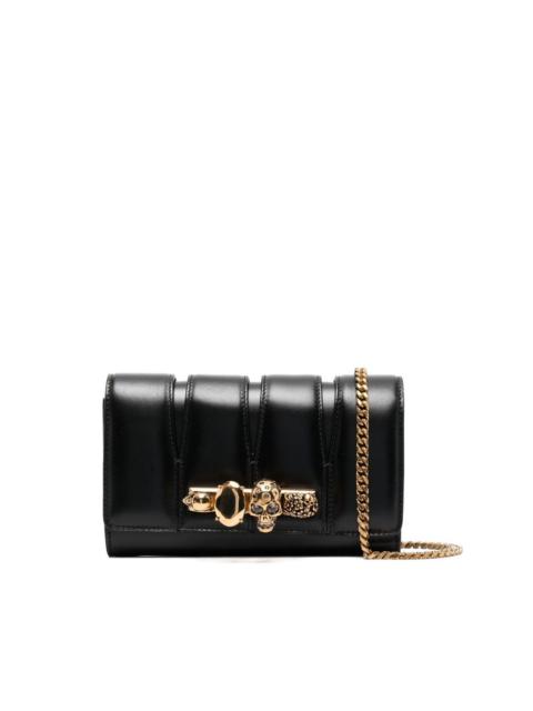 Skull quilted clutch bag
