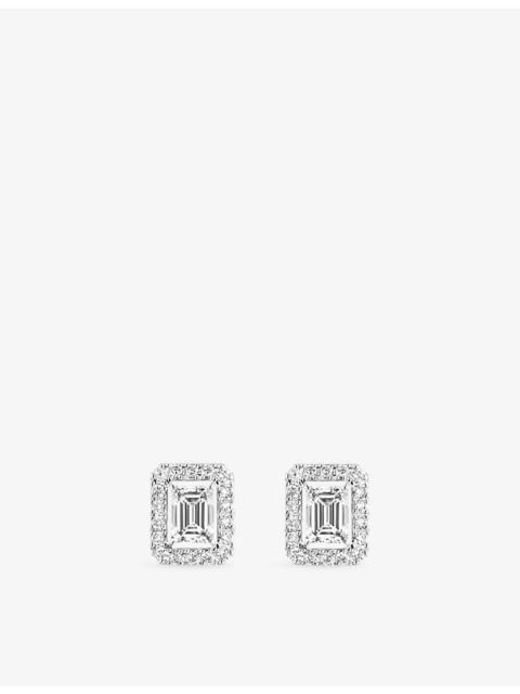 MESSIKA Joy Small 0.15ct 18ct White-Gold and Emerald-Cut 0.40ct Diamond Earrings