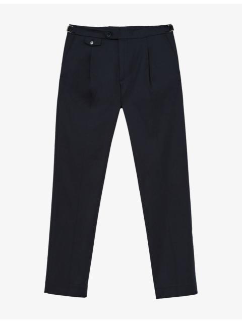 REISS Float Tailored-Fit Side-Adjuster Cotton-Blend Trousers