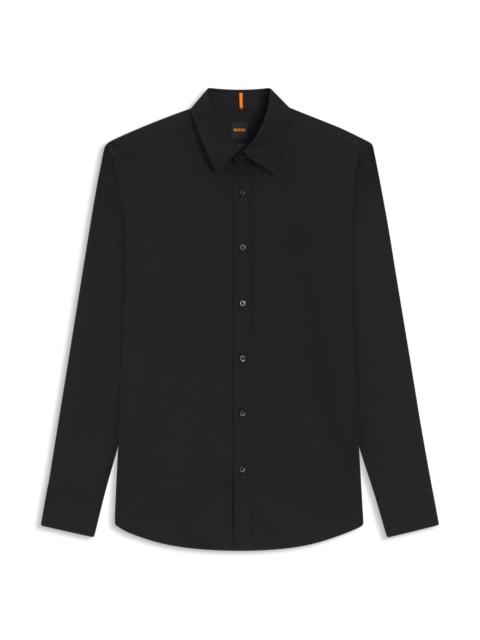 BOSS REGULAR-FIT SHIRT IN STRETCH-COTTON DOBBY
