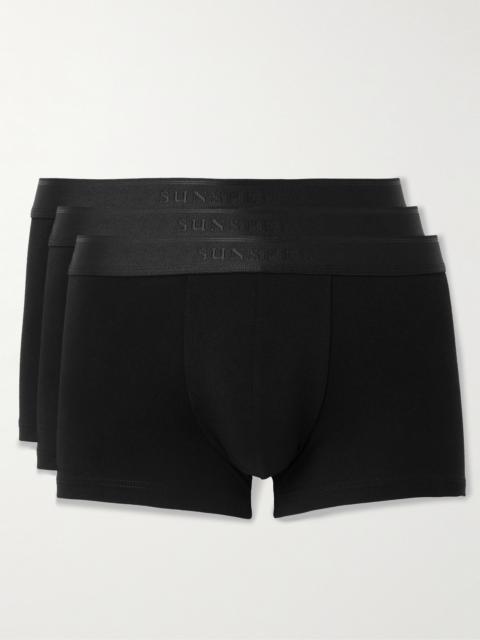 Sunspel Three-Pack Stretch-Cotton Boxer Briefs
