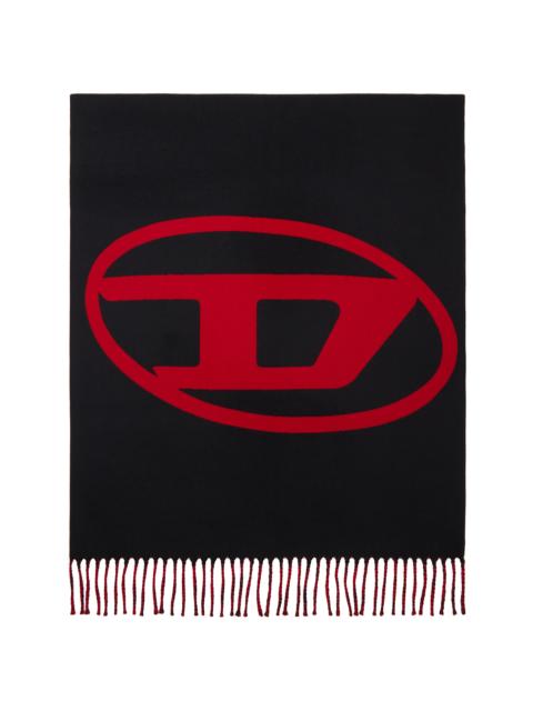 Diesel Black & Red Reversible Two Tone Wool Scarf