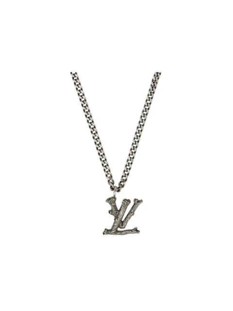 Louis Vuitton Louis Vuitton LV Wood Necklace Aged Silver