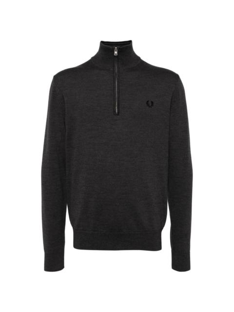 Fred Perry logo-embroidered half-zip jumper