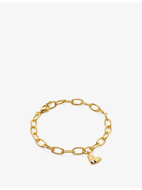 MONICA VINADER Heart-shaped 18ct yellow gold-plated vermeil sterling-silver bracelet
