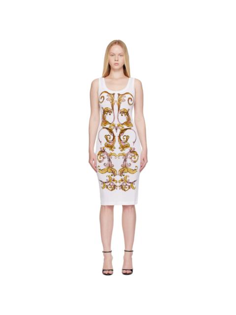 VERSACE JEANS COUTURE White Outline Barocco Slip Midi dress
