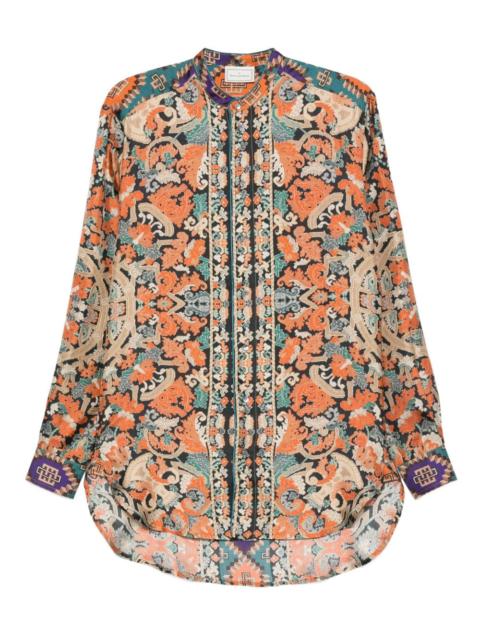 Pierre-Louis Mascia Aloe mandarin-collar shirt