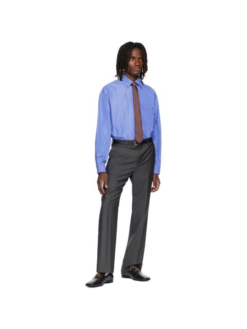 Valentino Orange & Navy Valentie Silk Jacquard Tie