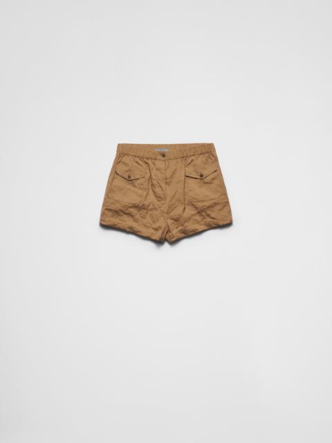 Prada Antiqued poplin shorts