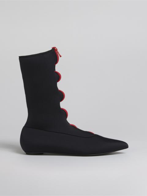 Marni POINTED FLAT BOOTIE IN STRETCH NEOPRENE
