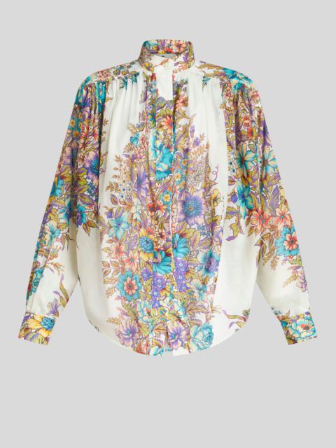 BLOUSE WITH BOUQUET PRINT