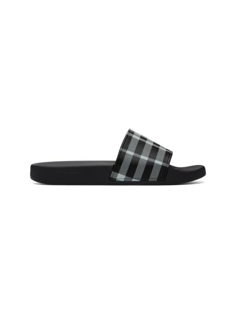 Burberry Black Check Slides